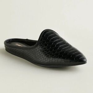 Elizabeth And James Black Python Mule sz 8.5